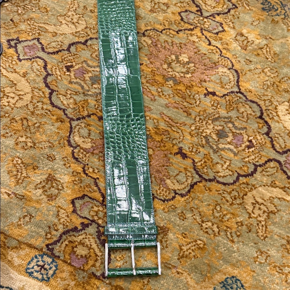 Giorgio’s Palm Beach Genuine Glazed Crocodile Belt - Emerald Green
